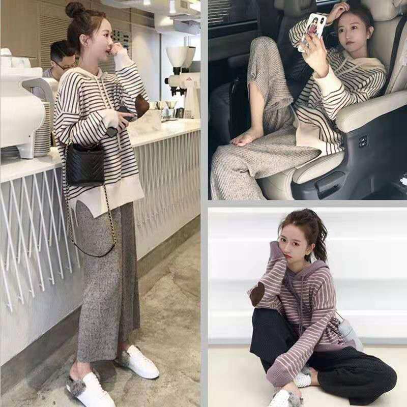 Pregnant women fall/winter suit 2020 early autumn new Korean version of loose vests wide leg pants wear two-piece suit outside pregnancy