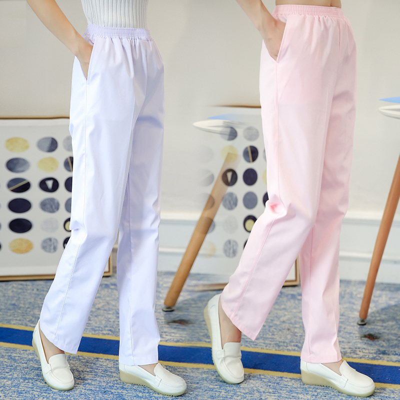 Nurse Pants Hospital Clinic Medical School White Pink Blue Plus Size Work Elastic Waist Thin Female Intern Dental Pharmacy