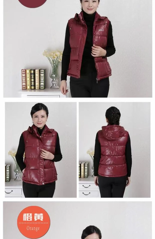 Áo vest nữ có độ tuổi trung niên và phụ nữ lớn tuổi 40-50 tuổi Mẹ trung niên tải áo vest dày cỡ lớn