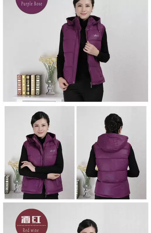 Áo vest nữ có độ tuổi trung niên và phụ nữ lớn tuổi 40-50 tuổi Mẹ trung niên tải áo vest dày cỡ lớn