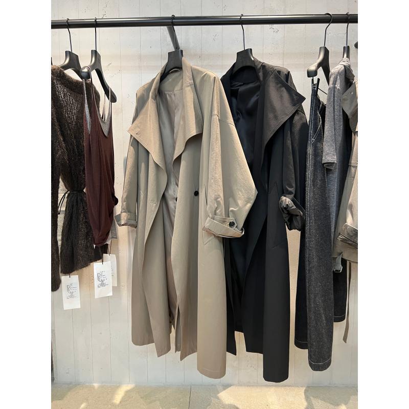 Dvz Korean Style Simple High-Quality Drawstring Trench Coat 2026 Spring Trendy Versatile Mid-Length Commuter Jacket