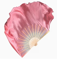 Настоящие шелковые розовые вентиляторы 26 см поплавок 20 см правой руки