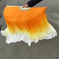 Настоящий шелковый вентилятор 36 коктейлей 40 (правая рука) оранжевая краска