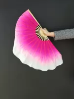 Настоящая шелковая фанатная кость 36 качает голову 10 (правая рука) розовая красная краситель