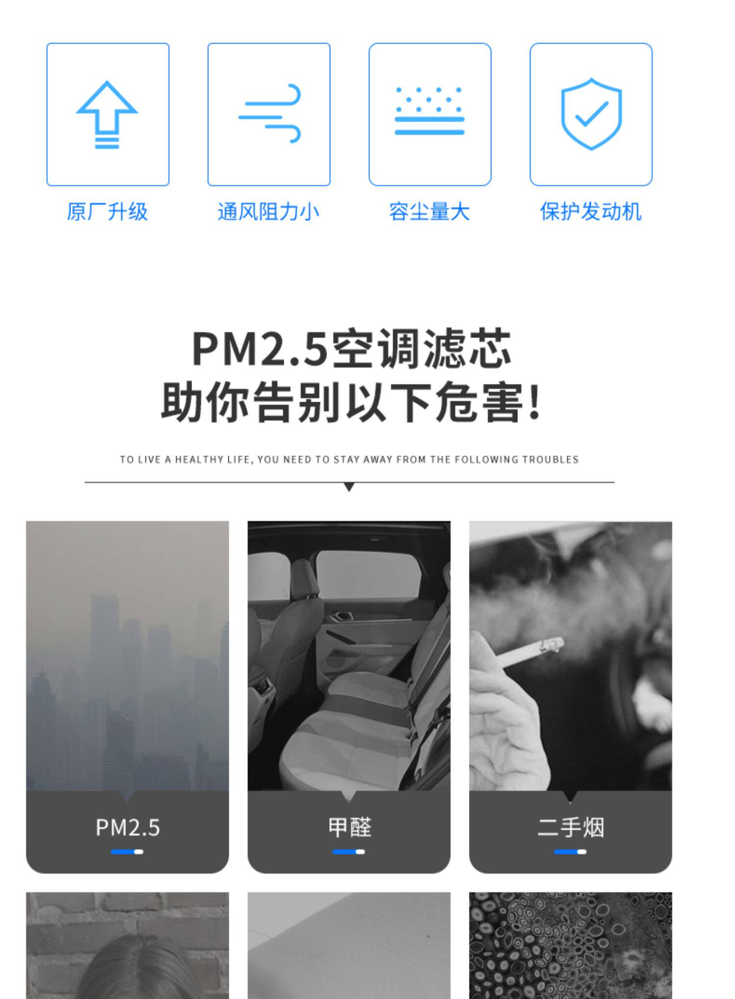 Suitable for Chevrolet Aveo air conditioning filter PM2.5 anti-smog + Air Grid car factory upgrade