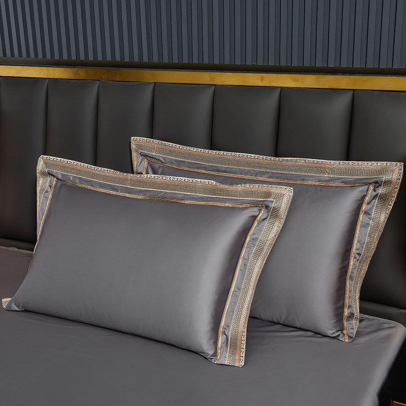 New High-End Long-Staple Cotton Four-Piece Set, Pure Cotton, European-Style Light Luxury, Simple Bedding, Duvet Cover, Bed Sheet, Fitted Sheet