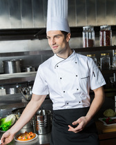 Chefs clothing short-sleeved dining bakery kitchen long-sleeved clothes Western restaurant chef mens and womens cotton chef overalls