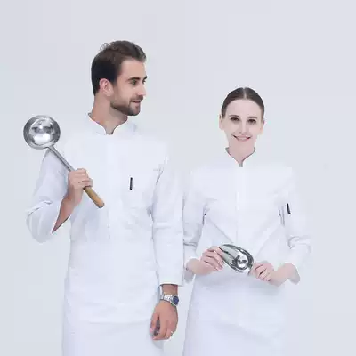 Chef clothes Long sleeve autumn and winter clothes Hotel Hotel kitchen waiters work clothes cotton single-breasted chef clothes