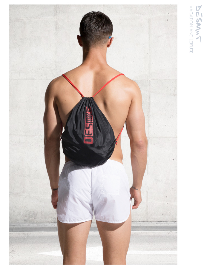 Sexy nhẹ và nhanh khô quần short nam mùa hè rắn màu lỏng quần bơi kỳ nghỉ quần thường bãi biển quần nĩa cao thể thao ba quần - Quần bãi biển 	quần đi biển con vịt	