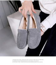 Womens new soft bottom non-slip autumn and winter warm cotton bean bun shoes Australian sheepskin and fur one snow boots women