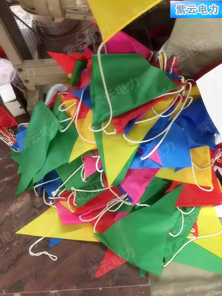 Electricity safety fence sunscreen safety flag warning flag multicolored triangle flag construction isolation flag multicolored flag