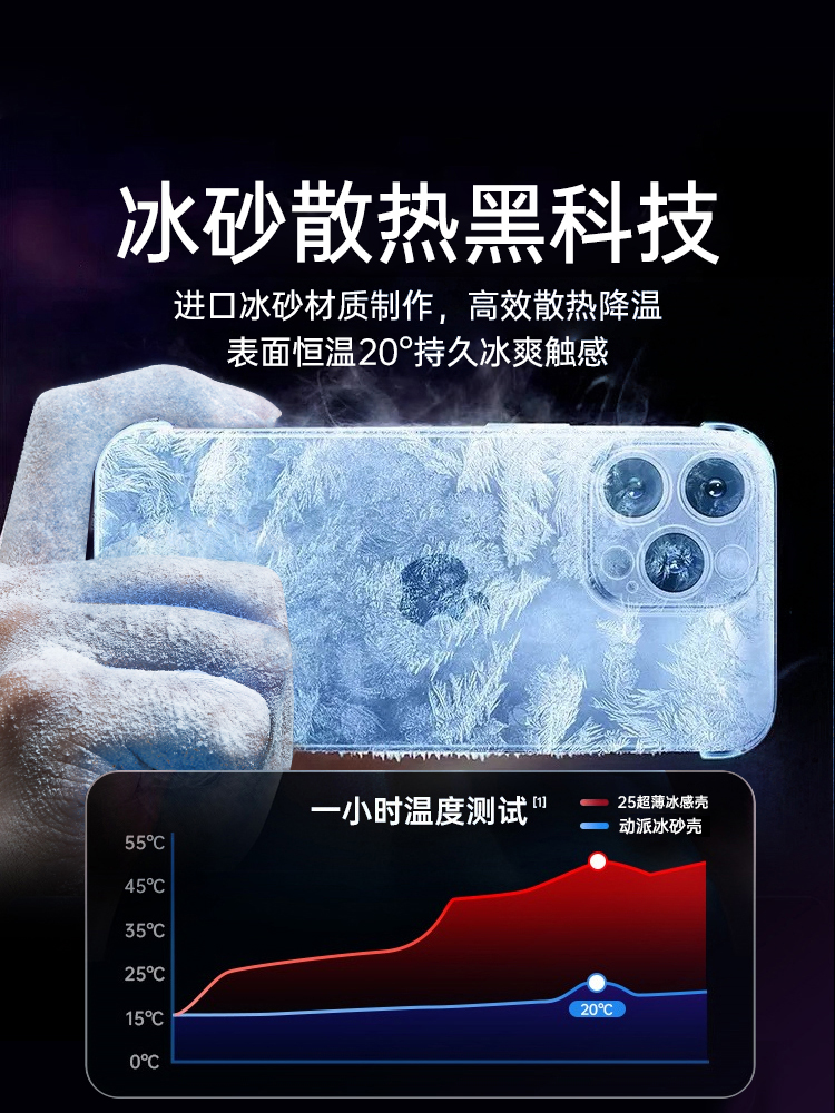 [冰砂散热]适用苹果14手机壳iphone13promax新款磨砂保护套12高级感11硅胶plus超薄xs全包r防摔por男pm女ip外
