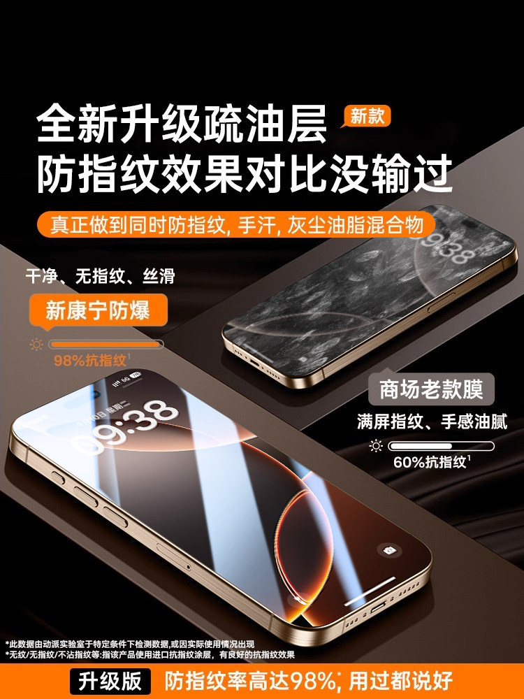 Dongpai [Explosion-Proof Corning] Suitable for Apple 15 Tempered Glass Film iPhone 16 Pro Max New Model 14 Phone Film 11 Full Screen 12 Coverage 13 High-Definition Xr Anti-Drop Anti-Peep Pm Earpiece Dustproof Plus