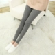 Phiên bản Hàn Quốc của quần legging cotton mùa xuân và mùa thu hoang dã cho phụ nữ mặc áo mỏng phần chín điểm nhỏ size lớn quần eo cao Slim mỏng - Khởi động cắt