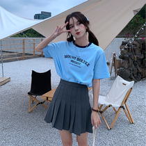 SINGSONG lengthened 3cm grey pleated skirt spring short section High waist display slim 100 lap a dress half body skirt