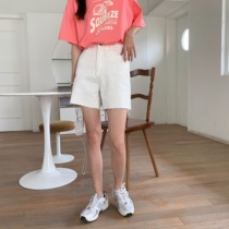 (clearing house special price not to be changed) casual shorts female white hairy side hot pants loose and high waist a character pure color