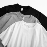 Хлопковая белая однотонная летняя футболка с коротким рукавом, в американском стиле, оверсайз