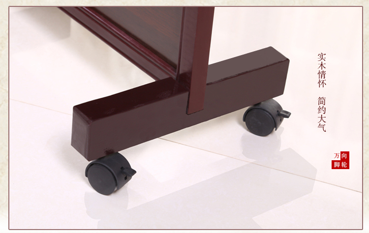 Màn hình chuyên dụng cơ sở gỗ rắn Fir thẳng cơ sở bánh xe phổ quát - Màn hình / Cửa sổ vách ngăn phòng khách bằng gỗ