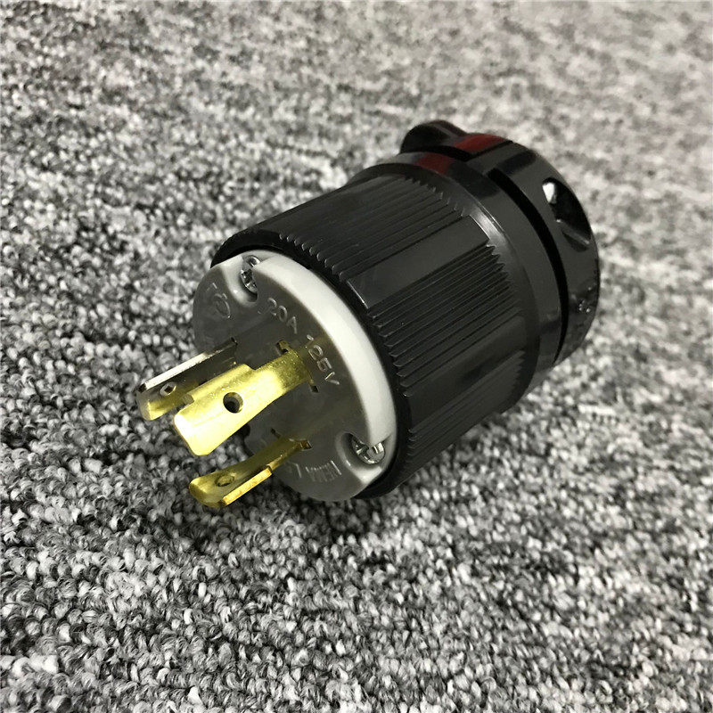 Штепсельная вилка nema防脱落插头  l5-20p 20a 125v 美式工业发电机插头 wj-8320