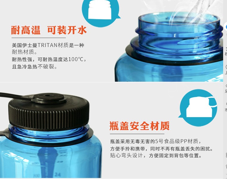 Đôi 11 Mỹ nhập khẩu Nalgene 2178 rộng thể thao miệng chai 1.5L 1500 	bình nước thể thao có ống hút	