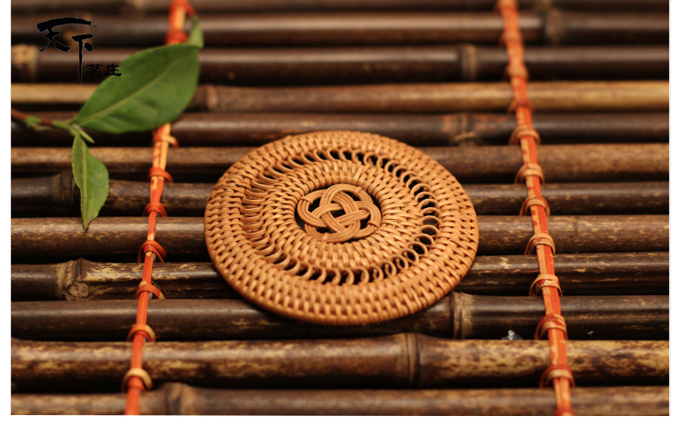 Việt mùa thu mây mat mat mat mat mat mat cách nhiệt mat coaster đặt khay trà cốc khung Kung Fu phụ kiện trà cốc uống trà có nắp đậy