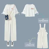 Летний комплект, комбинезон для школьников для отдыха, подходит для подростков, в корейском стиле, короткий рукав, для средней школы, оверсайз