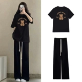 Летняя одежда, спортивный костюм, футболка с коротким рукавом для отдыха, комплект для школьников, для средней школы