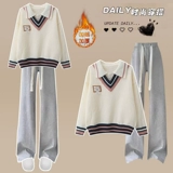 Осенний демисезонный комплект для школьников, модный свитер, подходит для подростков, для средней школы, воротник поло, в западном стиле