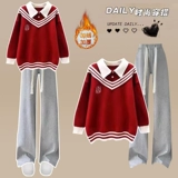 Осенний демисезонный комплект для школьников, модный свитер, подходит для подростков, для средней школы, воротник поло, в западном стиле