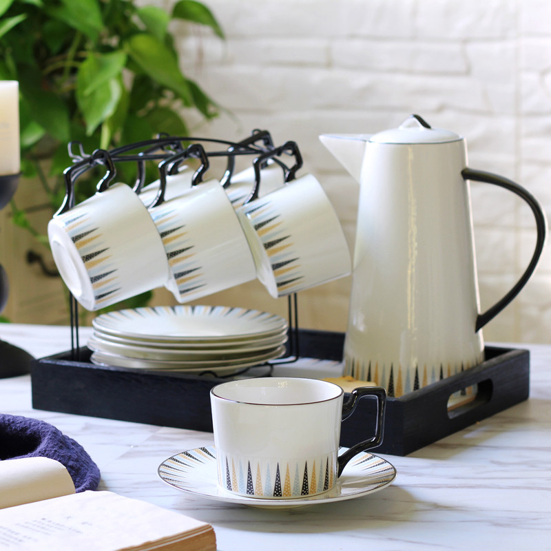 European bone China Nordic Tea set Modern afternoon tea Household coffee set Simple coffee Cup British American