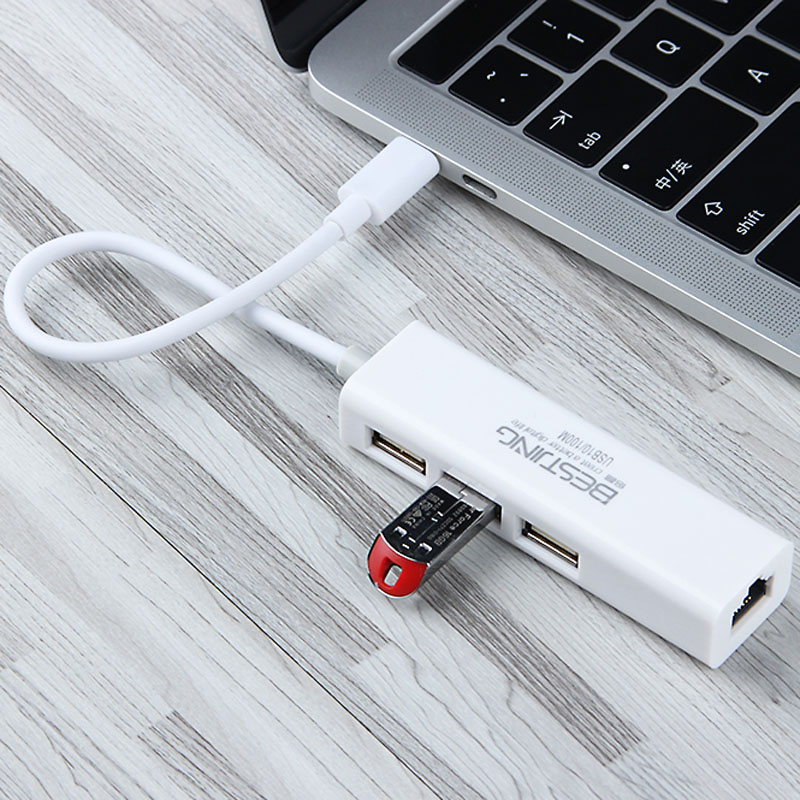 Suitable for mac apple macbook laptop USB adapter Pro Air thunderbolt 3 converter type-c network card lightning 3 net route to support campus network