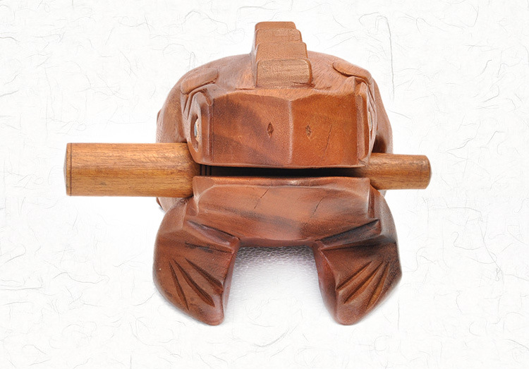 泰国木质青蛙摆件饰旅游纪念手工艺礼品木雕蟾蜍创意发声儿童玩具