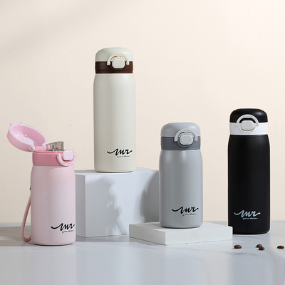 316不锈钢双饮水杯弹跳盖保温杯