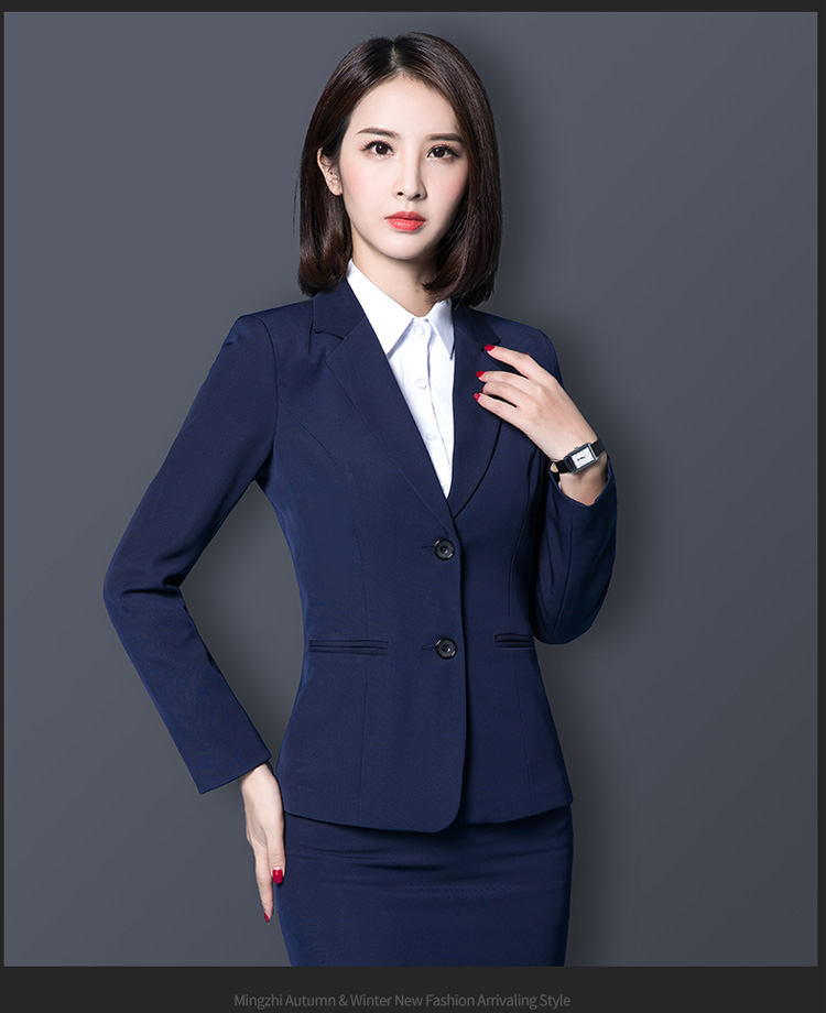 2018 mới nhỏ phù hợp với áo khoác nữ chuyên nghiệp phù hợp với phụ nữ mùa thu đông mùa đông tay dài kích thước lớn phù hợp với áo khoác CV áo công sở nữ