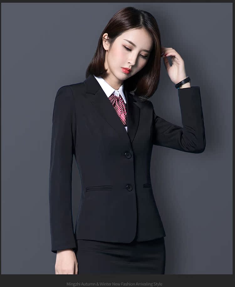 2018 mới nhỏ phù hợp với áo khoác nữ chuyên nghiệp phù hợp với phụ nữ mùa thu đông mùa đông tay dài kích thước lớn phù hợp với áo khoác CV áo công sở nữ