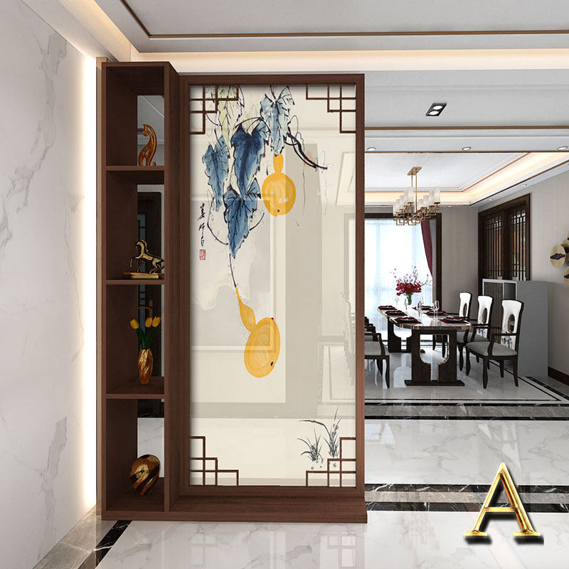 Solid Wood Genguan Living Room Screen Cabinet Rack Partition Wall Nordic Modern Minimalist Seat Screen Small Family Type