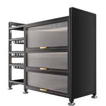 Shuaishi kitchen multi-functional shelf floor-standing multi-layer microwave vegetable basket mealside storage storage cabinet cupboard