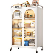 Shuaishi kitchen rack floor-standing multi-layer storage cabinet dining side door microwave cabinet multi-function storage cabinet