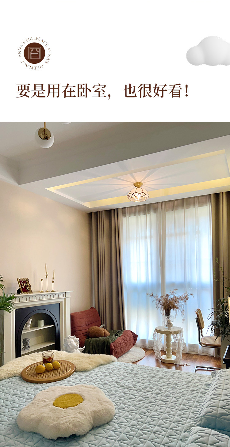 шкаф для ванной 巢趣法式奶油风实木壁炉装饰柜复古客厅壁炉边柜入户壁炉玄关柜