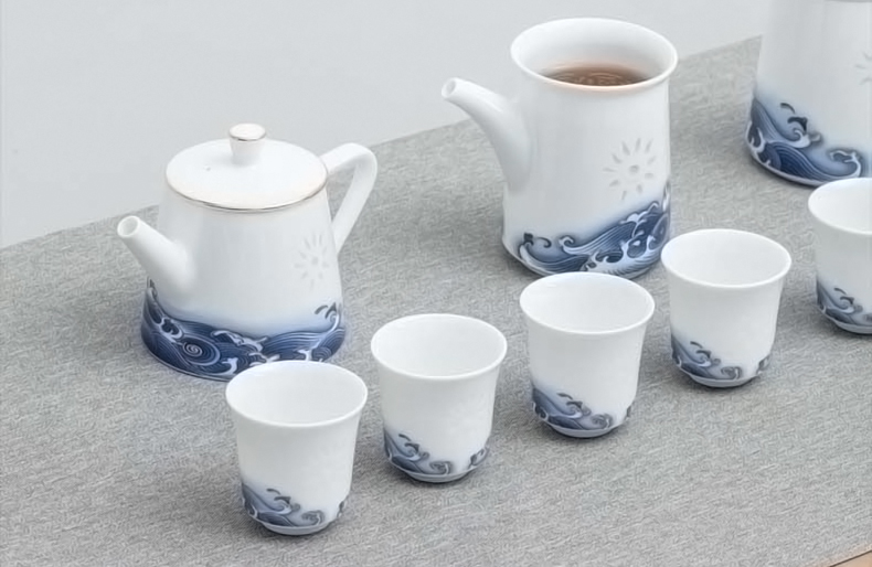 Jade BaiQing flowers and exquisite porcelain of jingdezhen porcelain kung fu tea cups ceramic tea set Chinese fortuna 's legacy