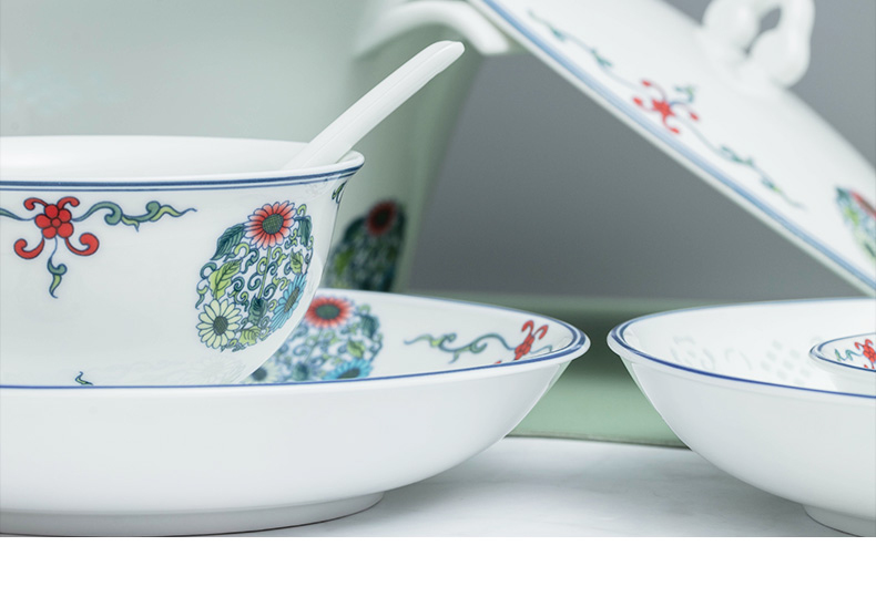 Jade cypress pastel and exquisite dishes suit white porcelain tableware in jingdezhen glaze covered 26 times home dishes by