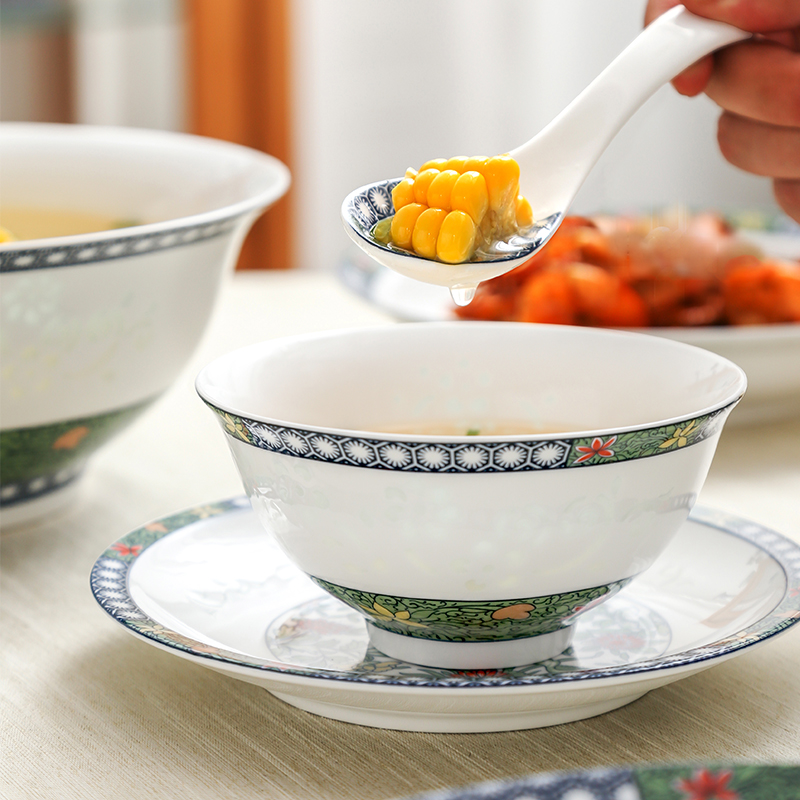 The dishes suit in The The qing dynasty royal with 28 head on colored enamel porcelain glaze and exquisite tableware suit light bright spring