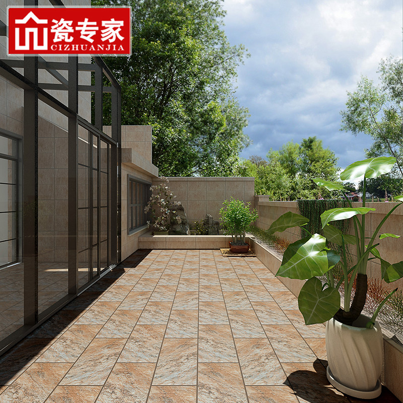 Villa courtyard small courtyard floor tile anti-skid outdoor American garden garden retro outdoor Chinese terrace tile