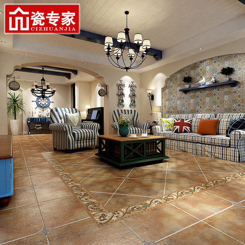 Porcelain Expert American Fields Garden Guest Dining Room Imitation Ancient Brick Balcony Right Angle Parquet Floor Brick Retro Bedroom Tiles 500