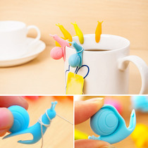 Silicone tea bag hanging Korean cute party snail Cup differentiation tea bag hanging tea hanging Mark tea clip pendant