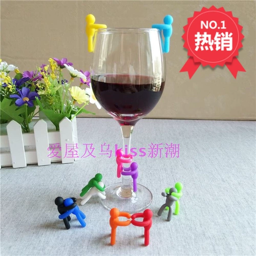 Креативные силиконовые минифигурки, бокал, идентификатор напитка для вечеринки