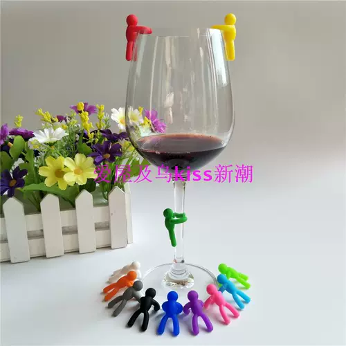 Креативные силиконовые минифигурки, бокал, идентификатор напитка для вечеринки