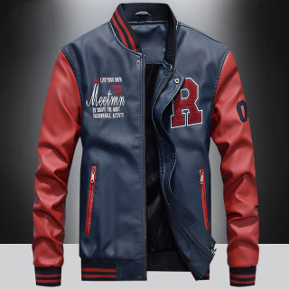 Men's leather jacket european and american motorcycle jacket leather jacket