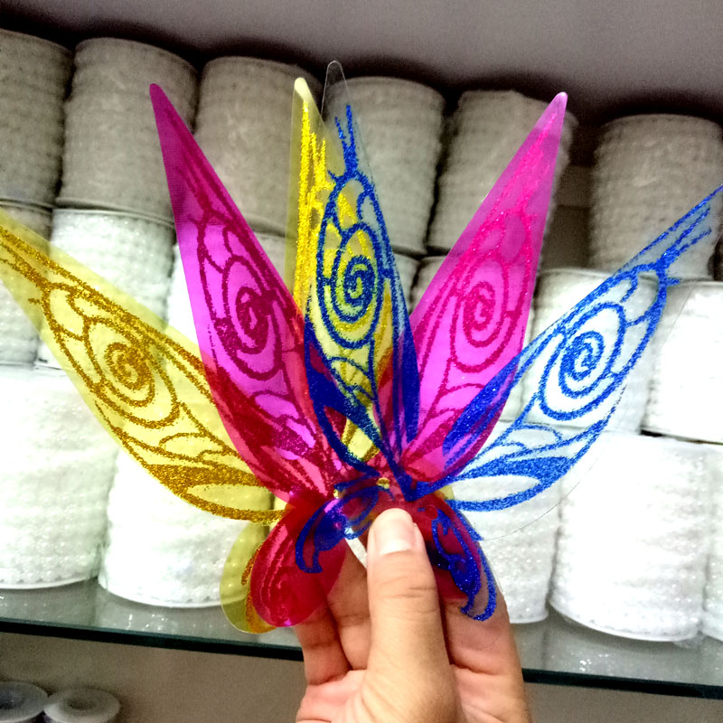 DIY Handmade Barbie Wings Phụ kiện Đồ chơi cho trẻ em Công chúa Barbie Single Butterfly Wings Color Clip búp bê và phụ kiện