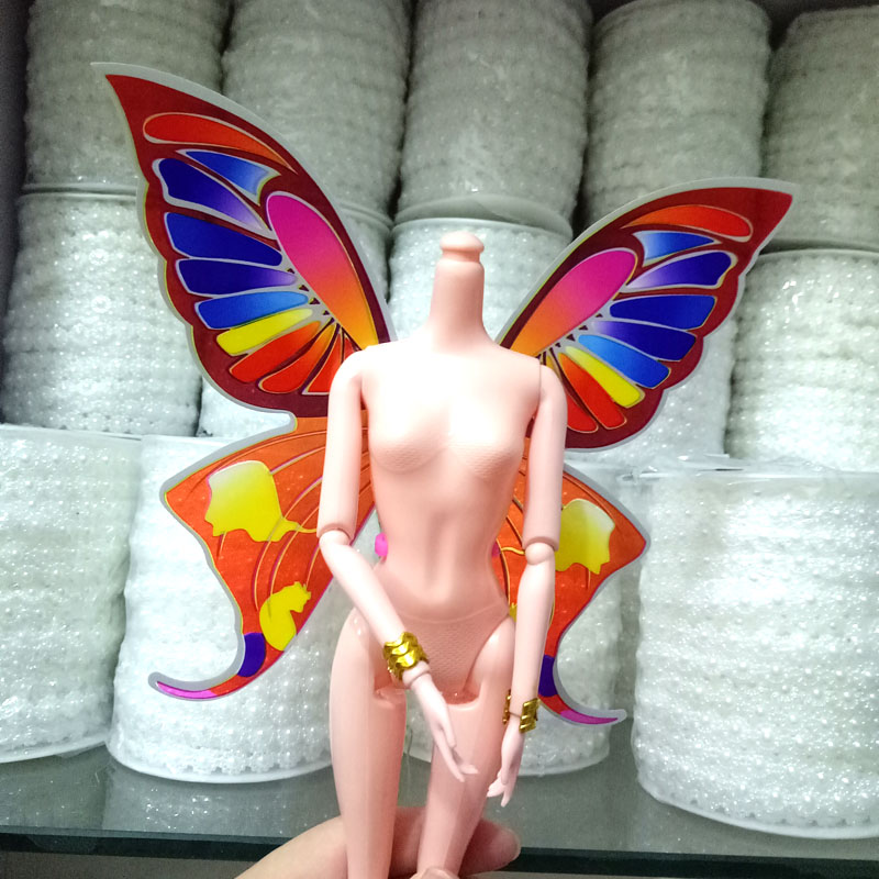 DIY Handmade Barbie Wings Phụ kiện Đồ chơi cho trẻ em Công chúa Barbie Single Butterfly Wings Color Clip búp bê và phụ kiện